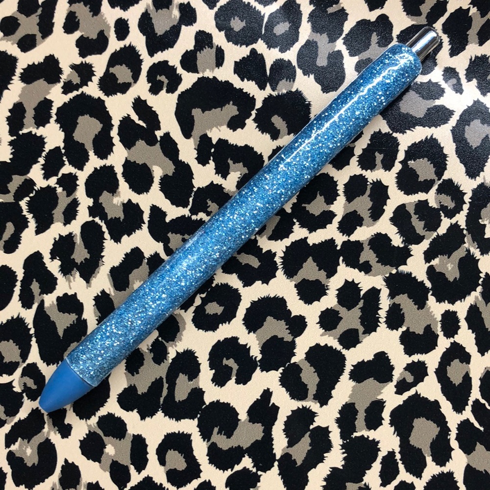Light Blue Glitter Epoxy “Opps” Pen [Price Firm]